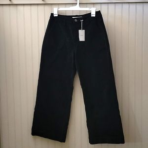 Hidden Cropped High Waisted Black Corduroy Pants size 28